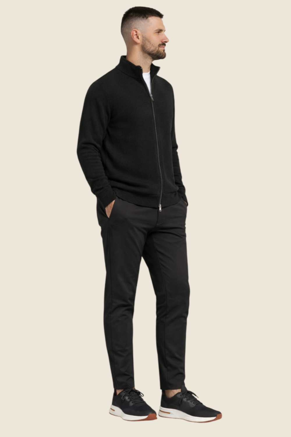 Lyon Knit Full Zip - Black