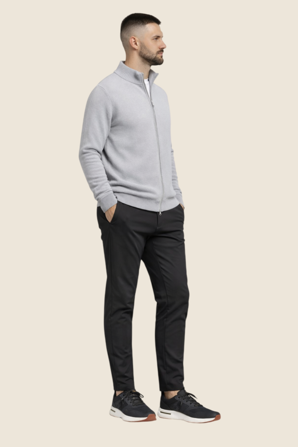 Lyon Knit Full Zip - Grey