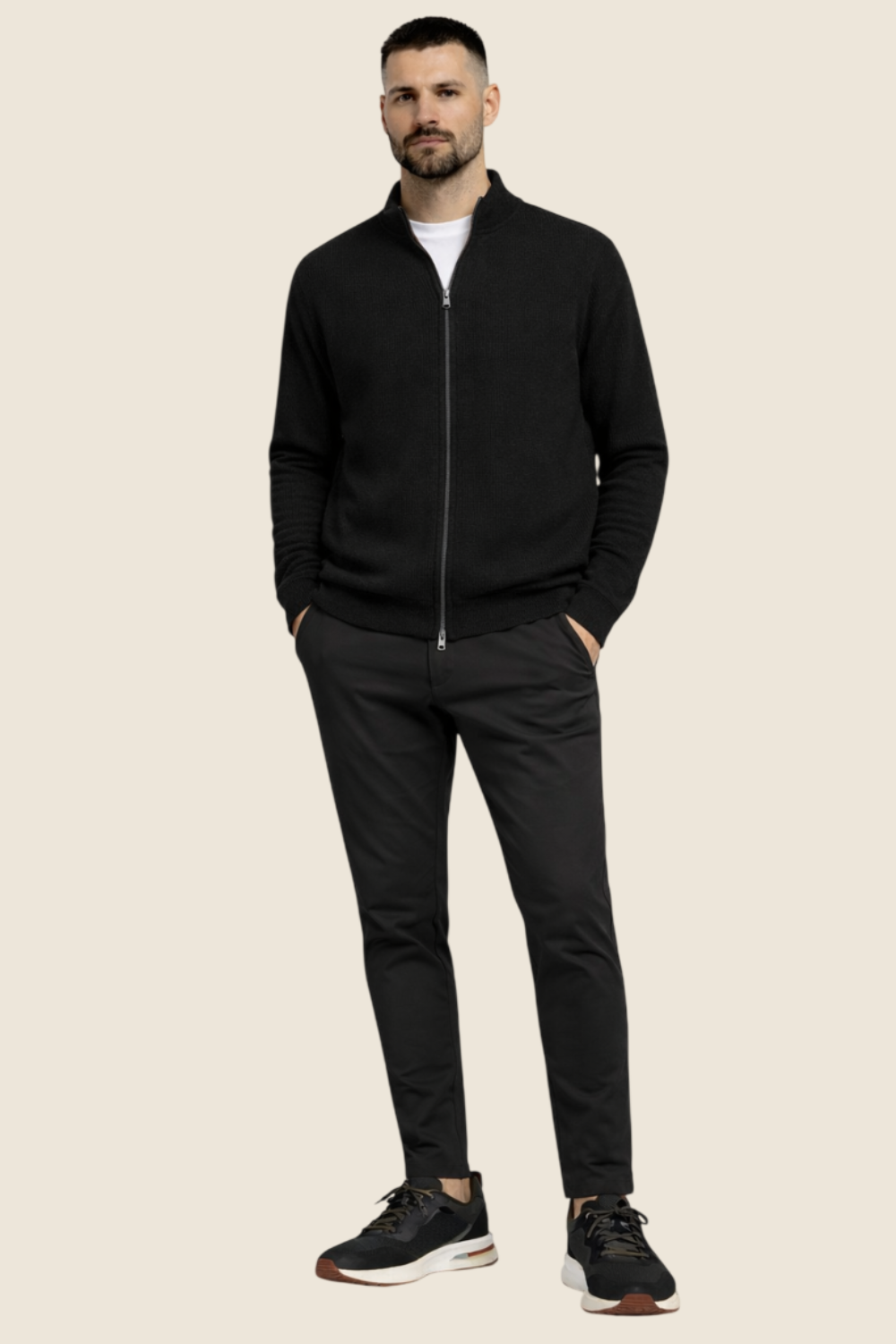 Lyon Knit Full Zip - Black